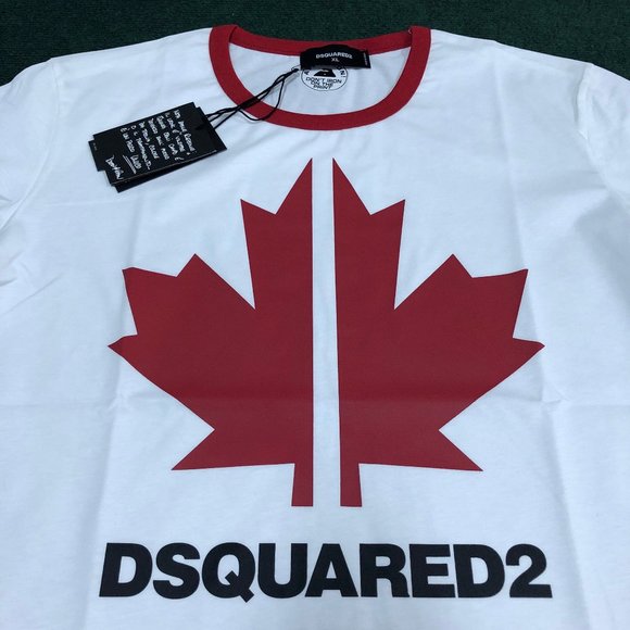 Dsquared Men Chest Printed White T-Shirt
